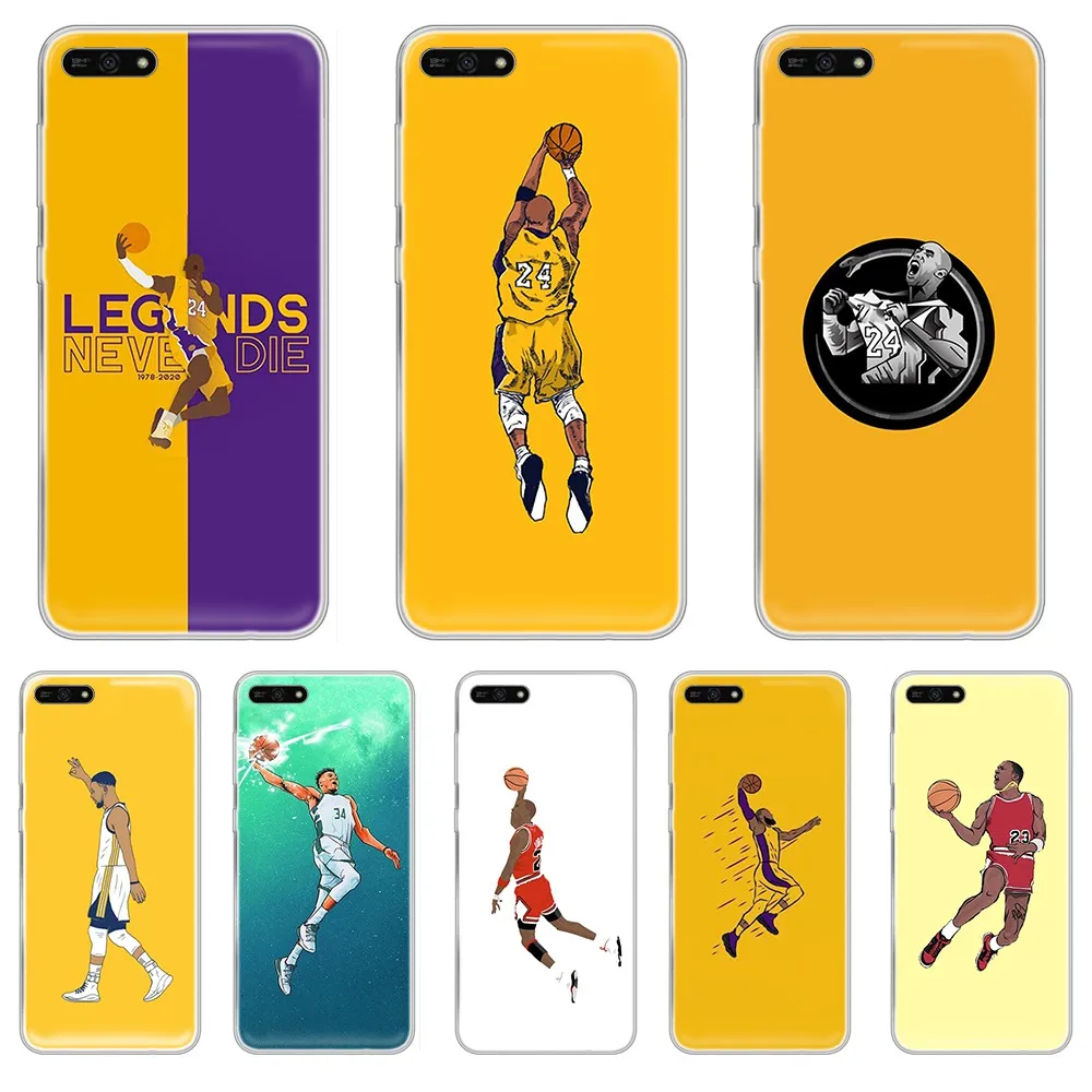 Баскетбольный чехол Jordan Kobe Curry king Etui Прозрачный для телефона HUAWEI honor mate 7A 8S 8X 9 9X 10 20