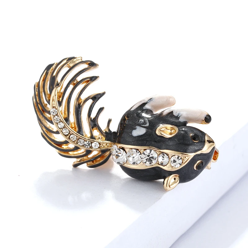 Женская Брошь БелКА ALLYES черная брошь с кристаллами эмалированная в форме