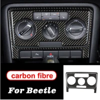 carbon fiber car interior cd console panel air conditioning panel cover trim for vw beetle 2012 2019 2pcs
