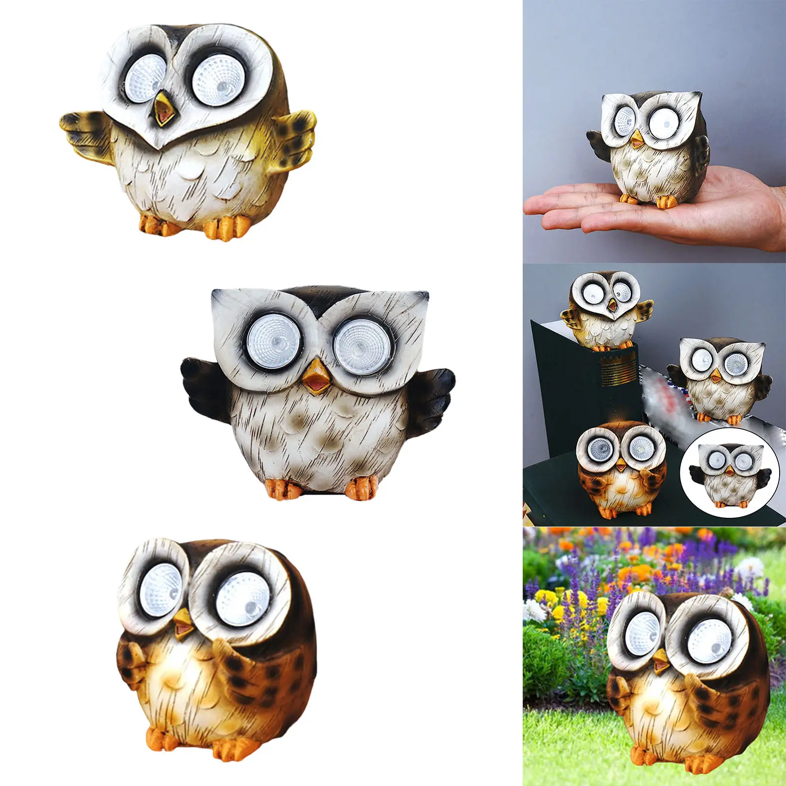 

Cute Garden Lights Decoration Solar Owl Figurine Decoration Lamp for Party Patio