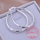 Размеры: 3.9X3.2CM 1 пара элегантный 925 стерлингового серебра, рисунок чешуя, круг серьги-кольца для женщин лучший подарок модные очаровательные ювелирные изделия