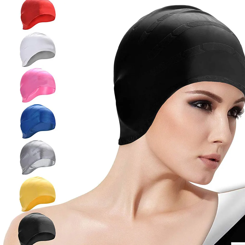 

Силиконовая шапка BOIHON для плавания, женская шапка для плавания с длинным ворсом, защитная шапка для спортивного бассейна