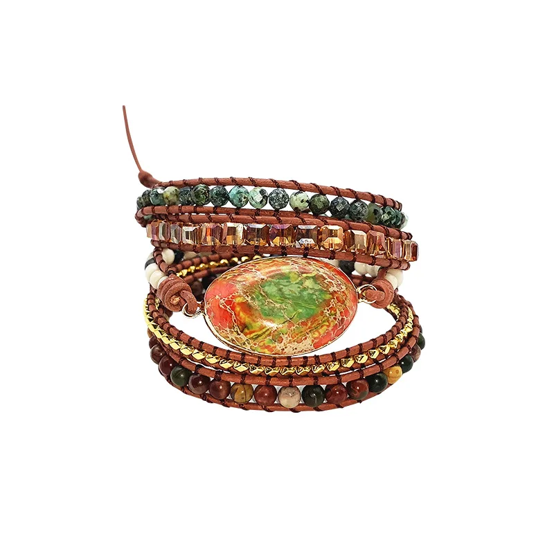 

Citrine Vintage Bracelet Women Bohemian Hippie Bohemian Leather Bracelet Men Leather Bracelet