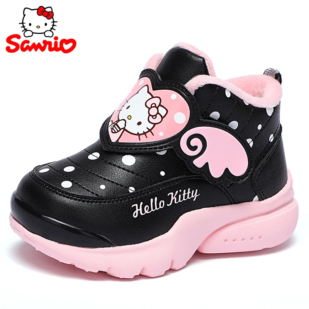 

Детская Модная хлопковая обувь Hello Kitty для девочек плюс бархатная Милая мультяшная короткая обувь детская легкая Повседневная Уличная обув...