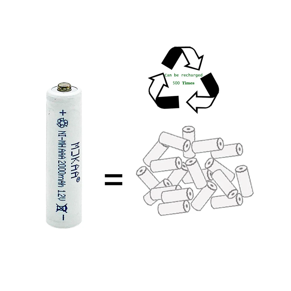 Качественные товары AAA 24 шт. 3A 1 2 V 7 # перезаряжаемая батарея 2000mAh Ni MH для игрушек с