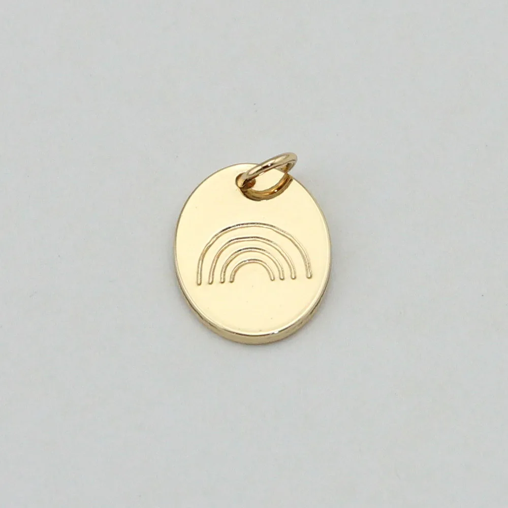 

Wholesale Jewelry Making Accessory Rainbow Pattern Engraved Pendant Charms for Women