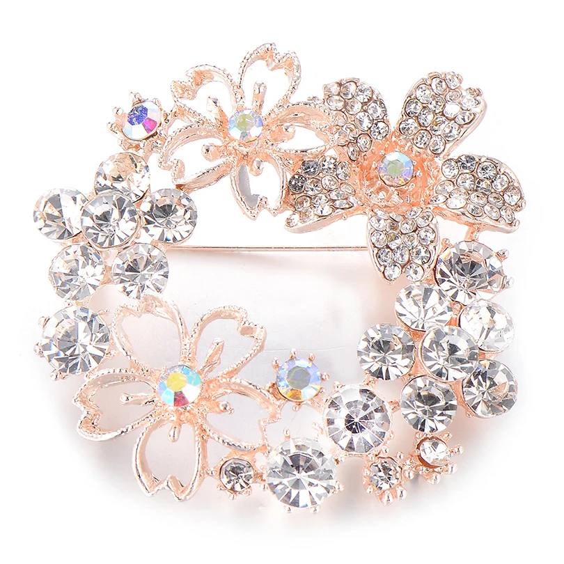 Элегантный Большой Кристалл AB Цветок большой сплав брошь цветок булавки и броши