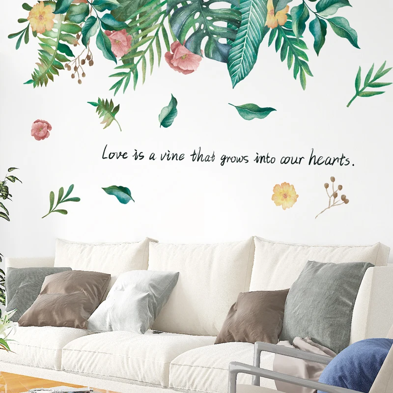 [shijuekongjian] Cartoon Girl Dancer Wall Stickers DIY Green Leaves Decals for Kids Rooms Baby Bedroom Home Decoration | Дом и сад