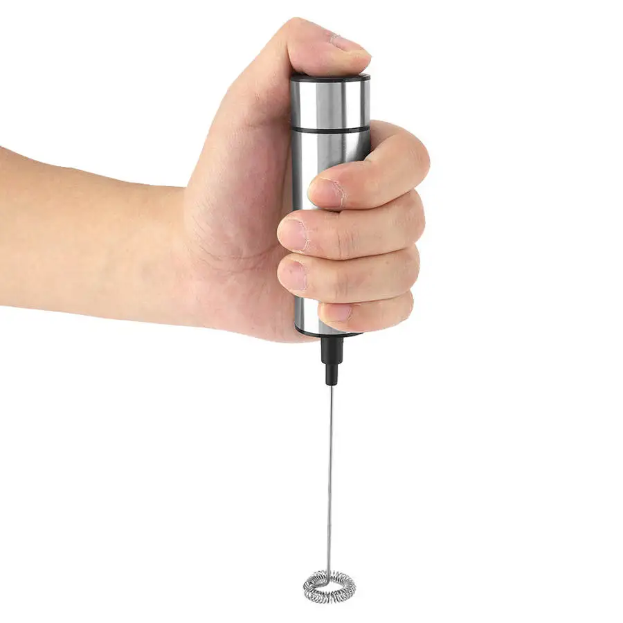 

Electric Milk Frother Cappuccino Foam Maker Latte Coffee Foamer Handheld Egg Beater Stainless Steel Whisk Hot Chocolate Stirrer