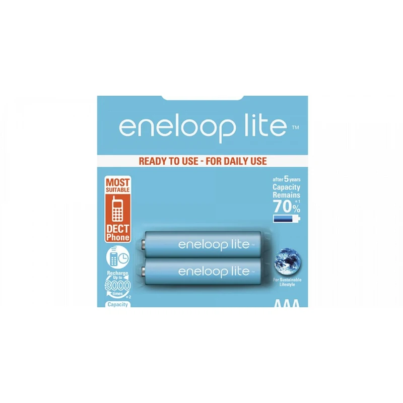 Аккумуляторы Panasonic eneloop lite (AAA) BK 4LCCE/2BE 2 шт.|Перезаряжаемые батареи| |