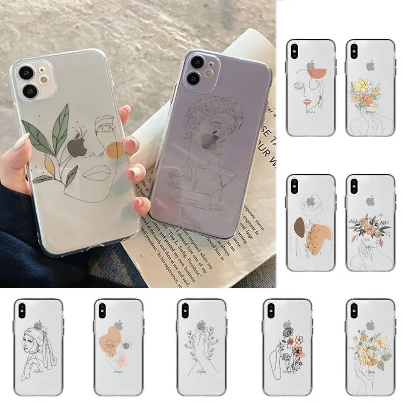 

Funny Lines Art Venus David Phone Cases for iphone 13 6 6S 7 8 Plus X 5S SE 2020 XR 11 12 pro XS MAX Cover