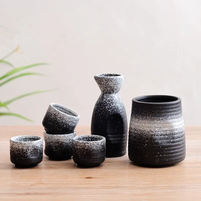 

Ceramic sake wine set warm hot wine pot home yellow wine bottle white glass wine separator