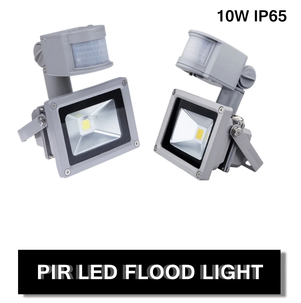 12V Flood light LED for Outdoor Lighting Sensor 10W Lights 6000K Spotlight LED Floodlight Cool White PIR Security Motion