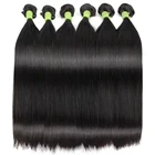 Пряпряди волос, прямые пупряди человеческих волос с косточками, 28, 30 дюймов, натуральные пучки волос, бразильские волнистые человеческие волосы для наращивания