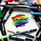 Японский маркер TOMBOW, 96 цветов, Набор двусторонних художественных кистей, профессиональный водный маркер, товары для рисования