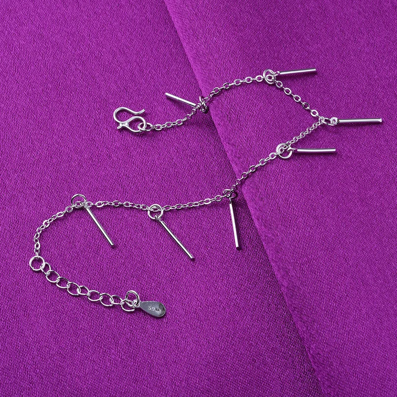 Silver plated jewelry female student bracelet O-chain seven small tube anklet factory wholesale | Украшения и аксессуары