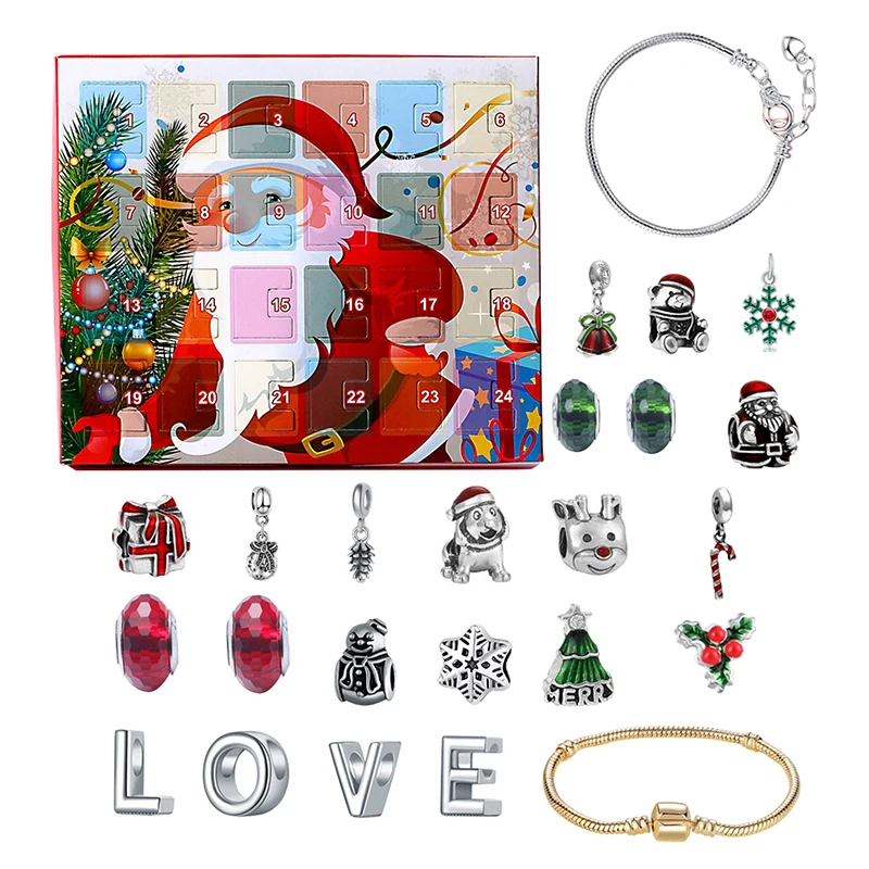 

Advent Calendar 2021 Christmas Countdown Calendars Xmas Party Christmas Themed DIY Charm Santa Claus Snowmen Pendants Set 2022