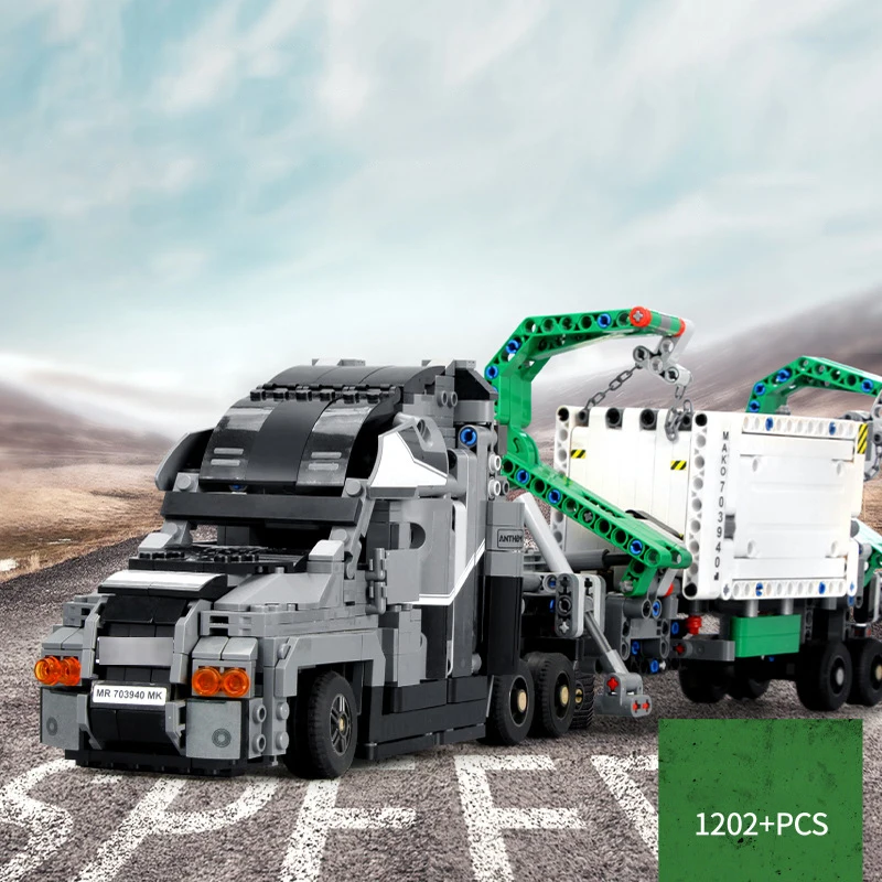 

1202pcs Big Truck Mark Container Vehicles Car Building Blocks Toys City Engineering Block Compatible Technic Bricks