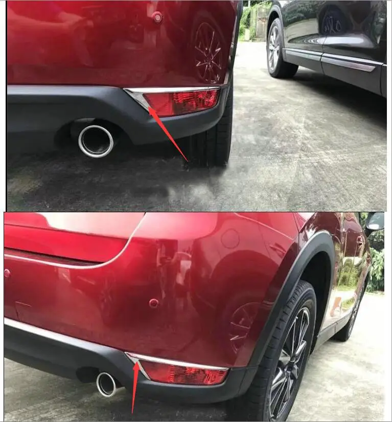 

For Mazda CX-5 2017-2020 Fog Lamps Cover Trim ABS Chrome Rear Fog Light Cover Car-styling Accessories