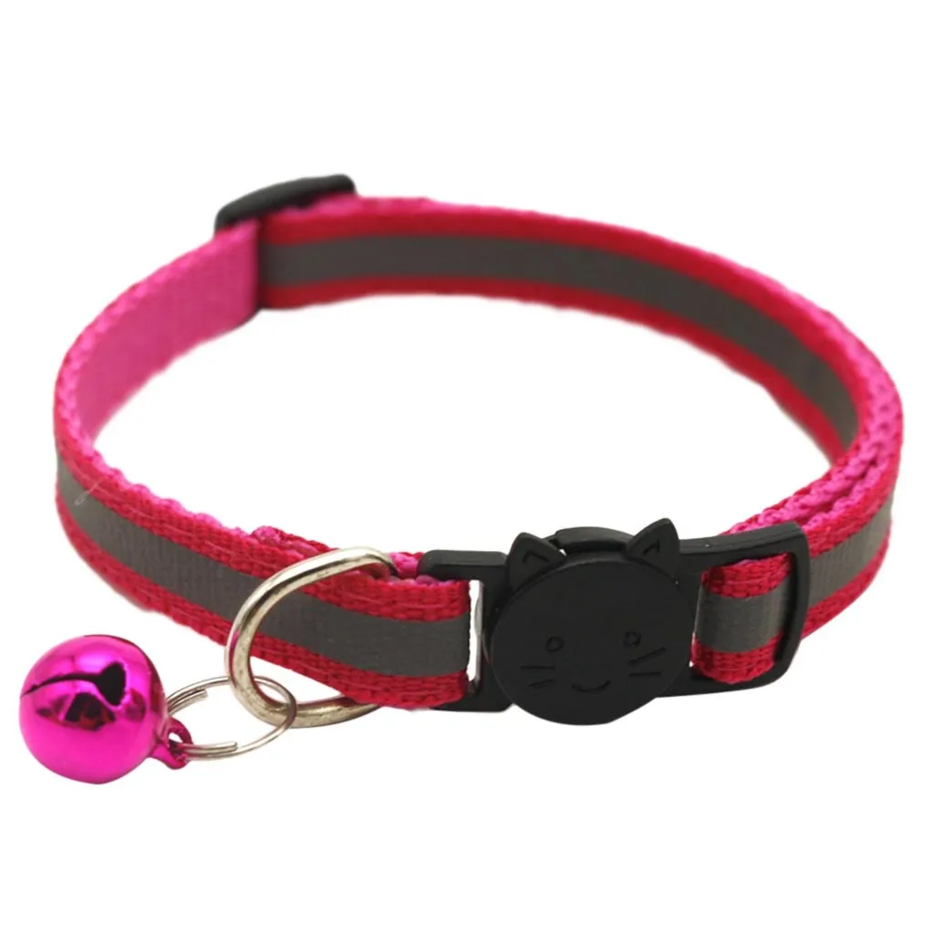 6pc Reflective Cat Collars Safety Quick Release With Bell- Adjustable 19-32cm Red Black Light Green Yellow Rose Sapphire Blue | Дом и сад