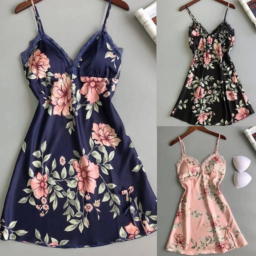 

Womens 5pc Strap Top Pants Suit Pajamas Sleepwear Sets Floral Print Silk Home Wear Nightwear Robe Bath Gown S-3l #T2G