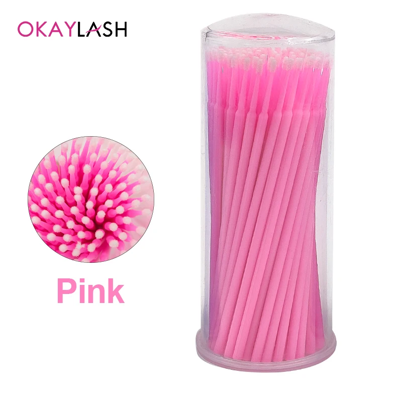 100Pcs/Case Eyelash Extension Cleaning Swabs Eye Lash Lifting Glue Remover Microblade Applicators Mini Makeup Spoolies Wholesale - купить по