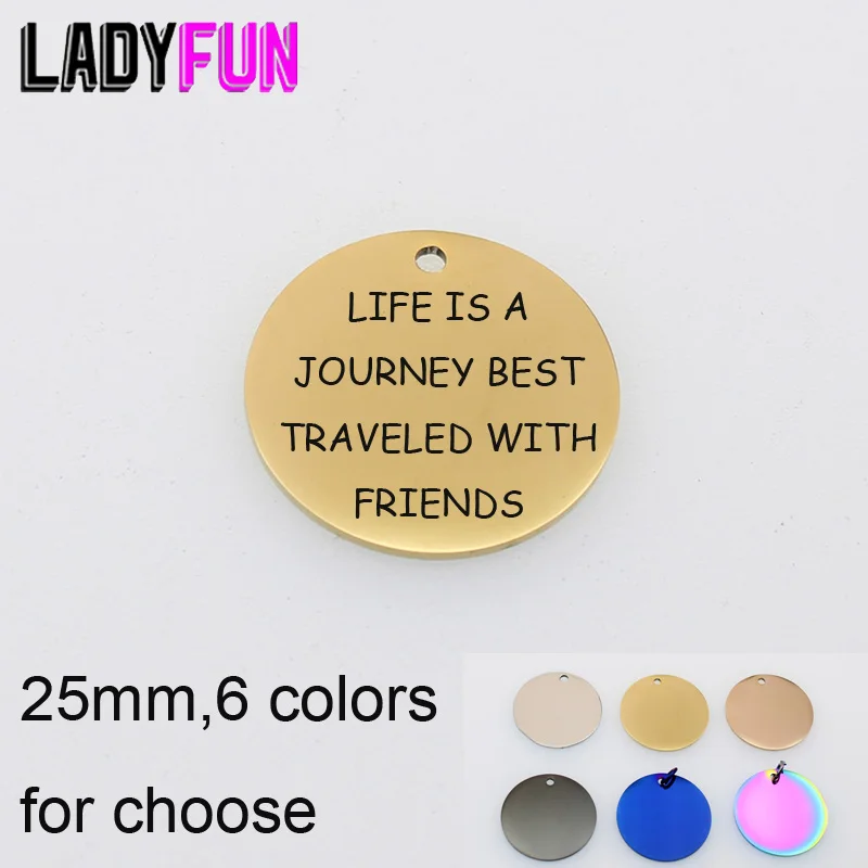 

10pcs Life Is A Journey Best Traveled With Friends Charms LifeCharm Stainless Steel Laser Charms Diy Pendant For Jewelry Making