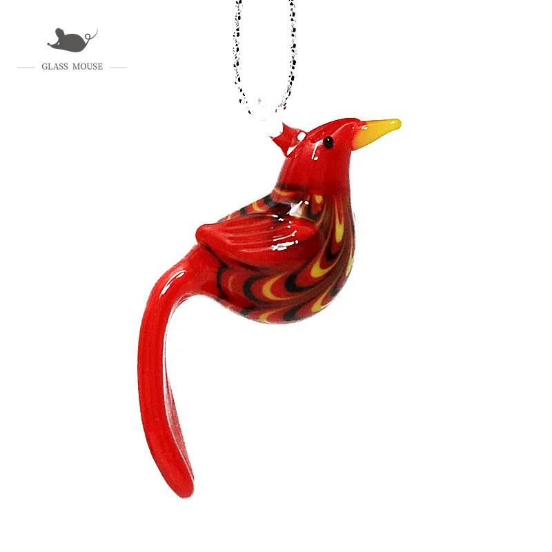 Подвесное Рождественское украшение мини фигурка птицы из стекла подвеска