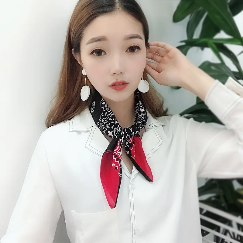 Шарф-Бандана черно-белого цвета банданы с узором &quotогурцы&quot для уличного танца