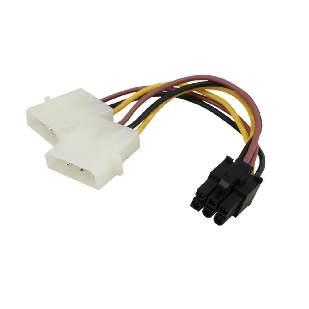 2 IDE Dual 4pin Molex Male к 6 Pin Female PCI E Y адаптер питания для видеокарт|Компьютерные кабели и