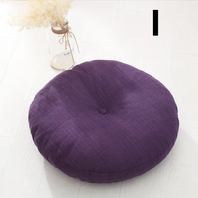 I Removable& Washable Round Shape Cotton Linen Seat Cushion with Core Tatami Cushion Pillow Home Decoration Soft Car Sofa Cushion - Цвет: I