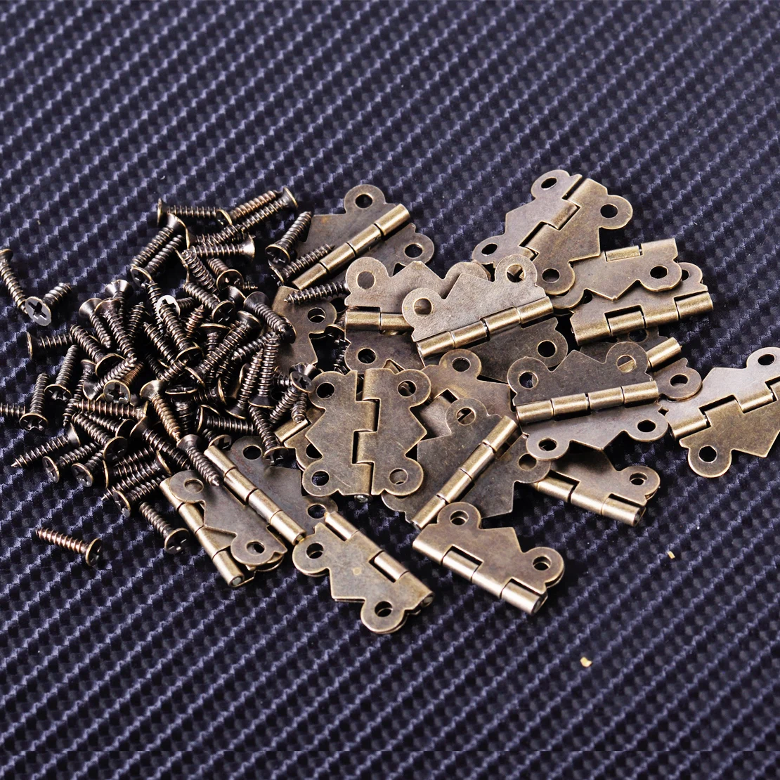 

20x Vintage Antique Brass Butterfly Hinge with Screws for Jewelry Box 20x17mm DIY Repair Tool Accessories