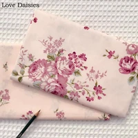 100 cotton twill elegant peach with pink purple rose flower floral fabrics for diy kids bedding apparel dress handwork decor