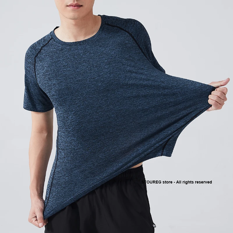 L-4XL мужские футболки для бега быстросохнущие спортивные тренировочная футболка