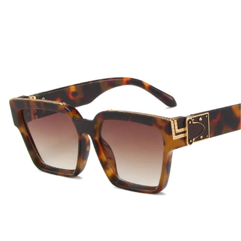 

Millionaire Logo Vintage Steam Punk Heavy Oversized Big Frame Square Sunglasses