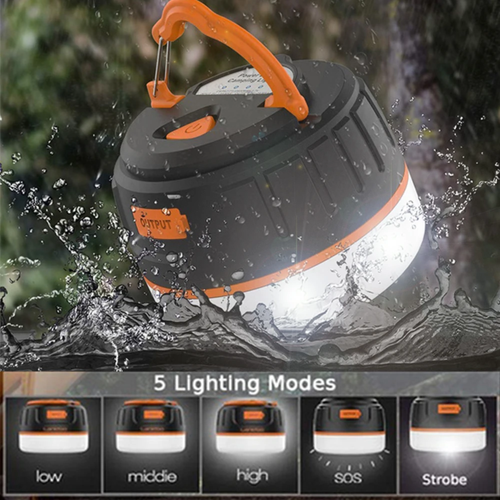 

MIni Ultra Bright Led Lightweight Camping Lantern 3 Mode USB Recharge Magnet IP65 Waterproof Camping Light Power Bank Flashlight