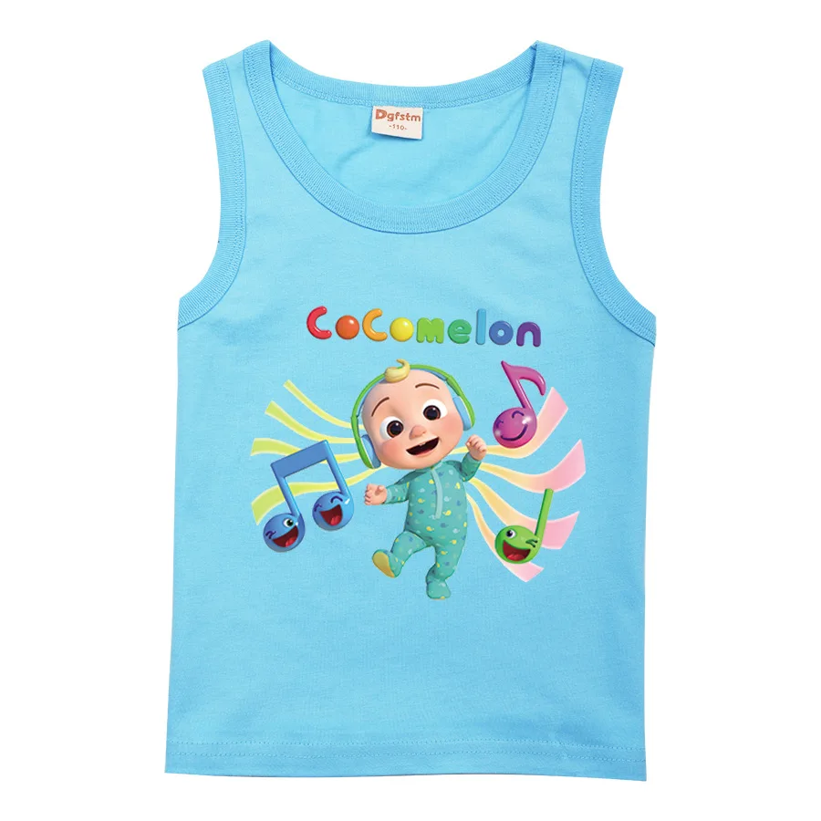 

Baby Ccomelon Songs T Shirt Children Summer Clothes Toddler Girls Tanks Tops Kids Cotton Sleeveless Tshirt Boy Cartoon Beachwear