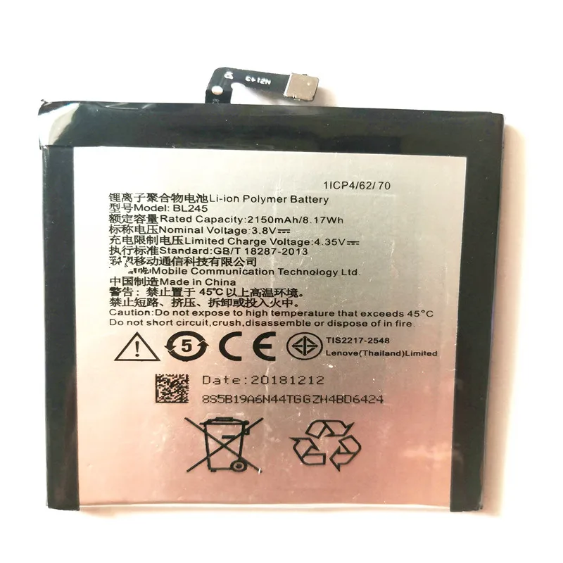 Аккумулятор BL245 для сотового телефона Lenovo S60, S60W, S60T, 3,8 в, 2150 мАч, с инструментами для ремонта