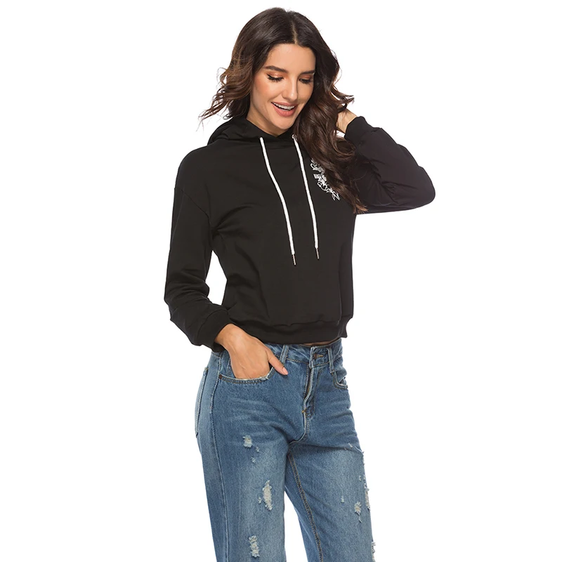 

Autumn Winter Ladies Pullover Fashion Women's Sports Long Sleeved Drawstring Hoodie Women's Loose Casual Pullover Sweatshirt