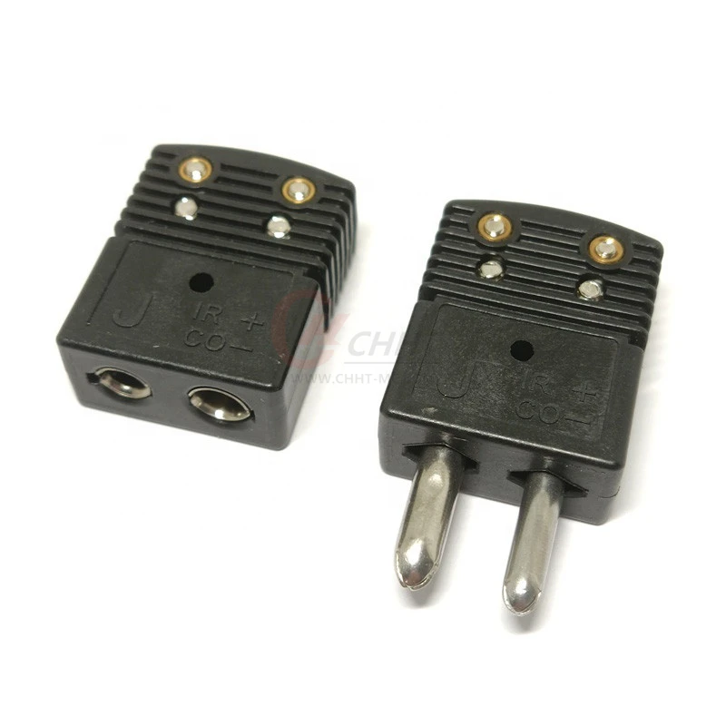 Высококачественный черный стандартный соединитель термопары J-Type папа и мама -