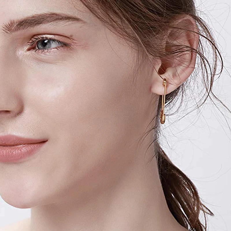 Нержавеющая сталь уникальный дизайн скрепки безопасности Шпильки Модные серьги