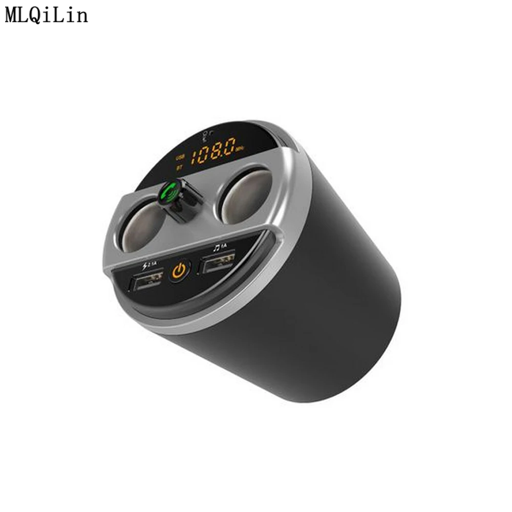Multifunctional Car mp3 Bluetooth Player Cup FM Transmitter Universal Dual USB Charger For Phone |