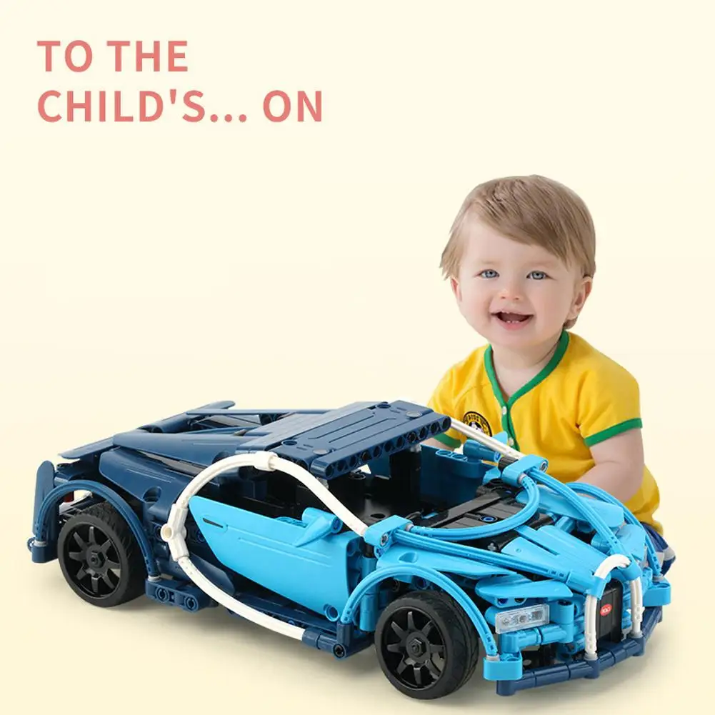 

421pcs DIY Remote Control Building Block Puzzle Assembling Electric Sports Car Puzzle Toy