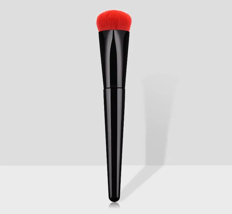 

New single makeup brush heart-shaped with black handle and red hair