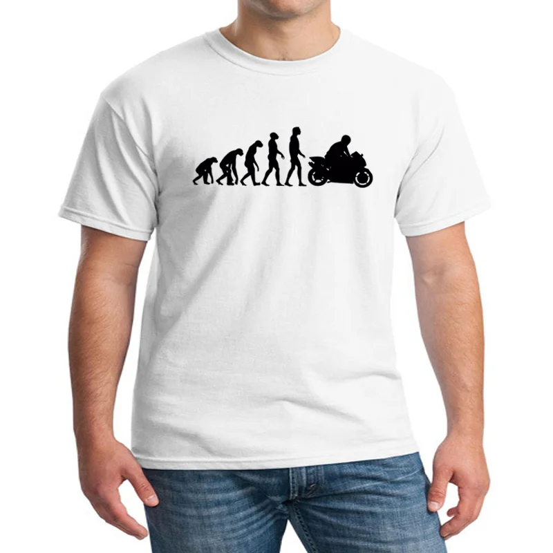 

Летние мужские повседневные топы, футболки, футболка с логотипом мотоцикла Эволюция мотоциклетные байкерские Премиум забавная хлопковая ф...