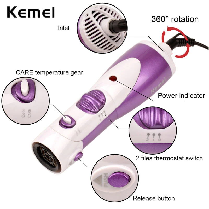 Многофункциональный фен для волос Kemei 7 в 1 профессиональный щетка с сушильщиком
