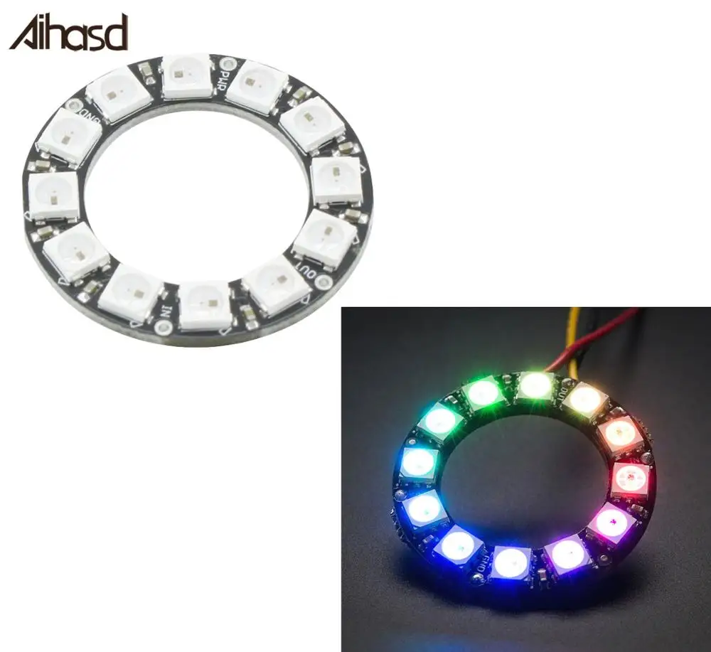 12 бит X WS2812B модуль WS2812 5050 RGB светодиодная кольцевая лампа со встроенными