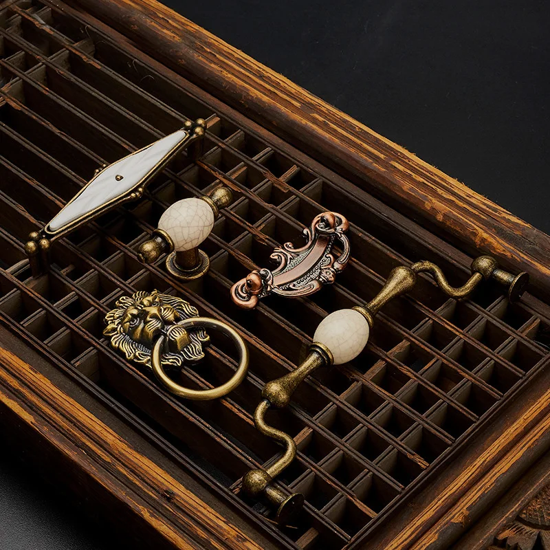 Классическая Ручка для кухонной мебели в стиле ретро ручка выдвижного ящика с