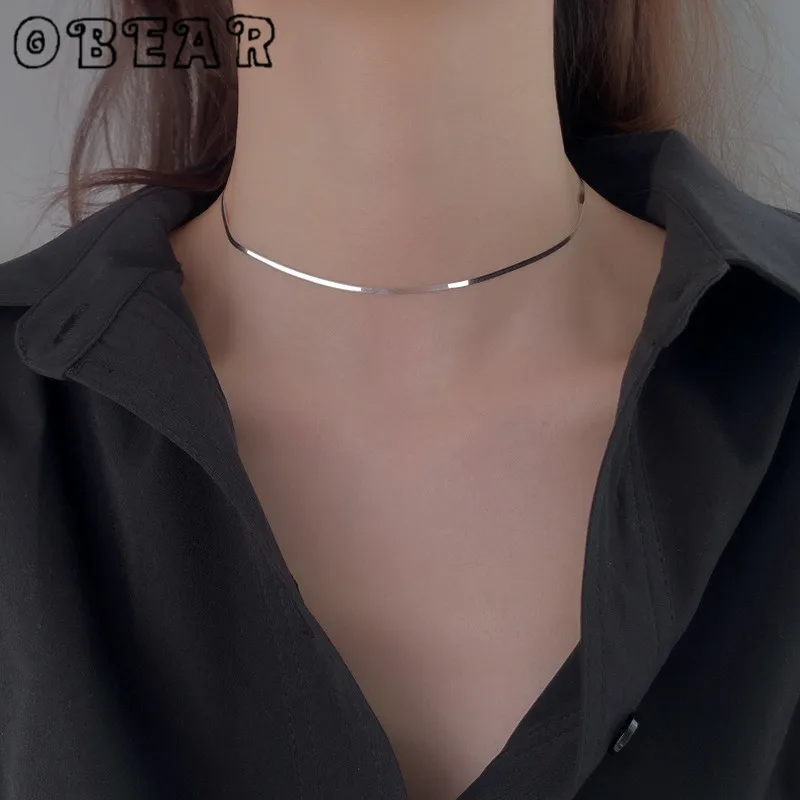 Ожерелье с серебряной цепочкой OBEAR простое ожерелье посеребренной волной