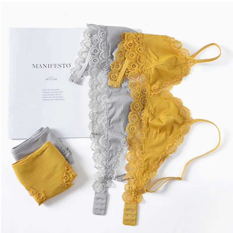 

Sexy Women Bra Sets Seamless Underwear Lace Backless Panties Lingerie Padded Bralette Ultrathin Briefs Female Intimates